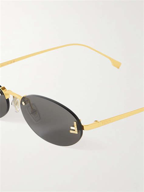 fendi two tone round sunglasses|Fendi rimless sunglasses.